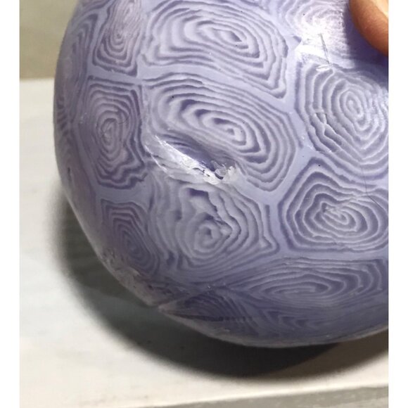 Purple Swirl Patterned Spherical Glow Candle Round Illuminating Retro Hippie - Picture 9 of 10
